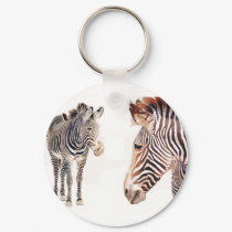 "Zebra Pair" Watercolor Wildlife Art keychains by PaulJacksonart "Zebra Pair" Watercolor Wildlife Art keychains