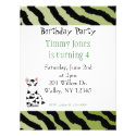 Zebra Pattern Birthday Invitation