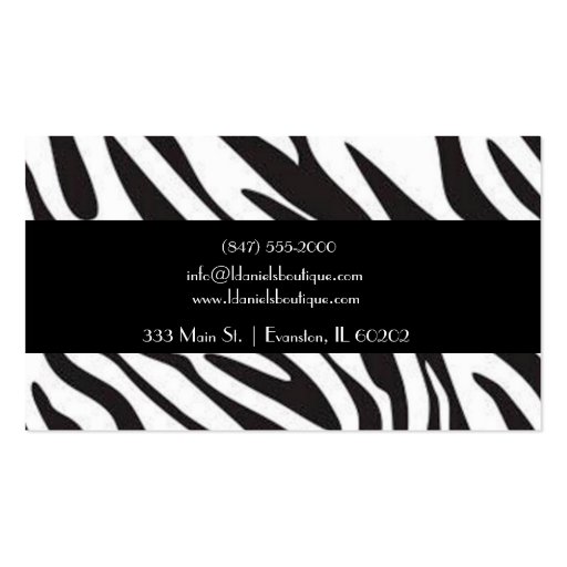zebra pattern business card (back side)