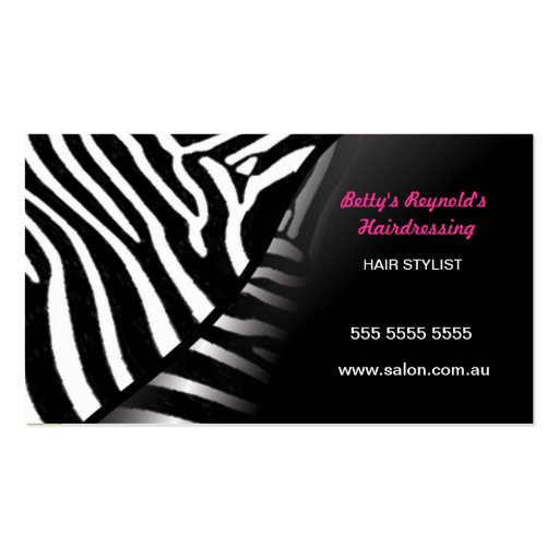 Zebra Pattern Business Card (front side)