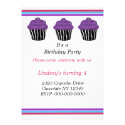 Zebra Pattern Cupcakes Birthday Party Invitation
