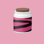 Zebra Pattern in Black and Pink candy jars