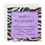 Zebra pattern, modern party invitation