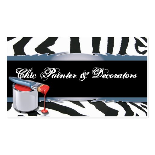 Zebra Pattern with Paint Tin Business Card Templates (front side)