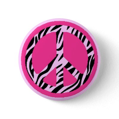 Zebra Peace Button by topazgrll