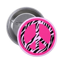 Zebra Peace Button