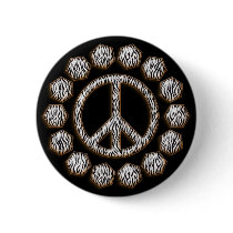 ZEBRA PEACE SIGN BUTTONS