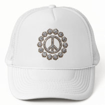 ZEBRA PEACE SIGN MESH HAT