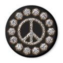 ZEBRA PEACE SIGN magnets