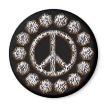 ZEBRA PEACE SIGN magnets