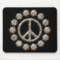 ZEBRA PEACE SIGN MOUSEPADS