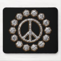 ZEBRA PEACE SIGN mousepads