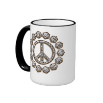 ZEBRA PEACE SIGN mugs