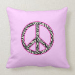 Zebra Peace Sign Pillow