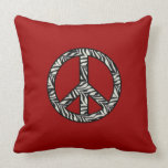 Zebra Peace Sign Pillow
