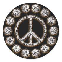 ZEBRA PEACE SIGN STICKER