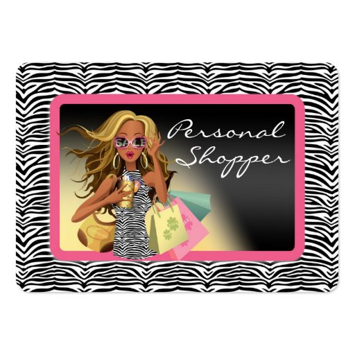 Zebra Personal Shopper Chubby Business Card (front side)