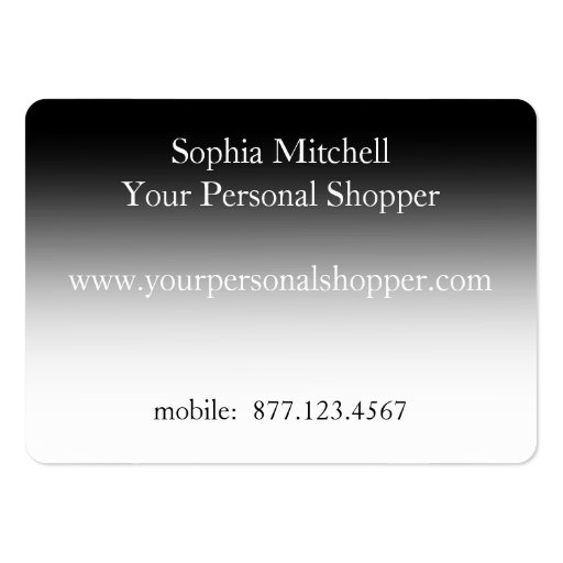 Zebra Personal Shopper Chubby Business Card (back side)