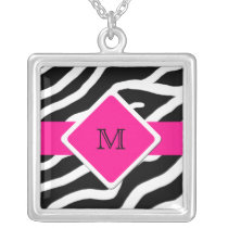 Zebra Personalized Monogram Initial Necklace