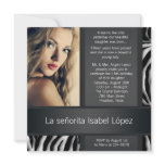 Zebra Photo Quinceanera Invitations