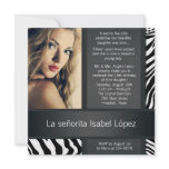 Zebra Photo Quinceanera Invitations