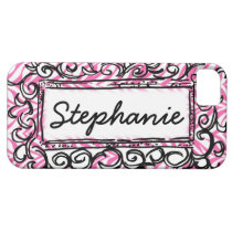 Zebra pink and black scroll casemate cases