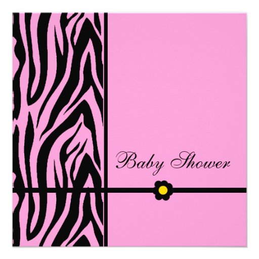 Zebra Pink-Baby Shower Girl Custom Invitation