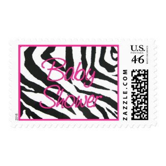 Zebra Pink Baby Shower stamp