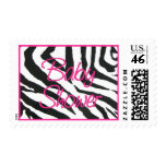 Zebra Pink Baby Shower postage