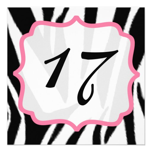 Zebra & Pink Birthday Party Invites