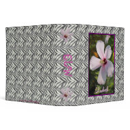 Zebra-Pink Hibiscus Custom Binder binder