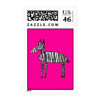 Zebra - Pink postage by thepunkangel Zebra - Pink postage
