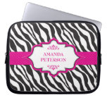 Zebra Pink Ribbon Electronics Bag Laptop Computer Sleeves