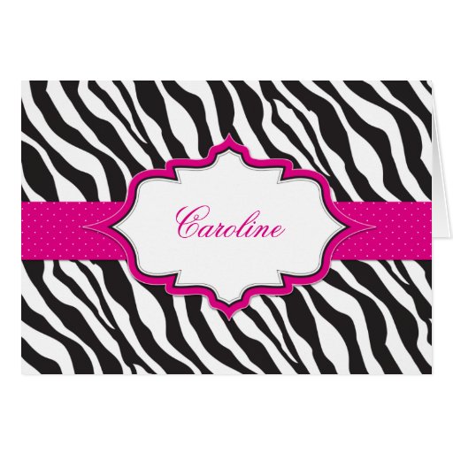 Zebra Pink Ribbon Thank You Card Zazzle