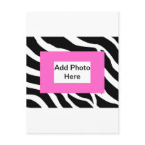 Zebra Pink White Template Post Card