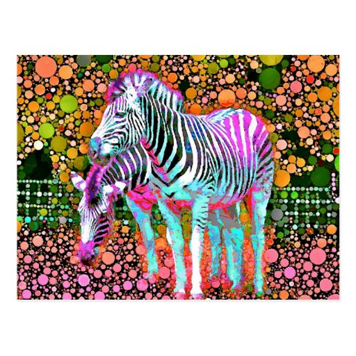 Zebra Pop Art Postcard | Zazzle