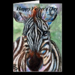 Zebra Portrait Father's Day Card cards