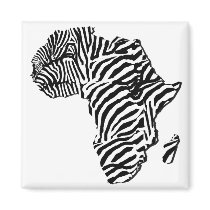 Zebra Print African Safari Africa Map magnets