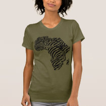 Zebra Print African Safari Africa Map t-shirts