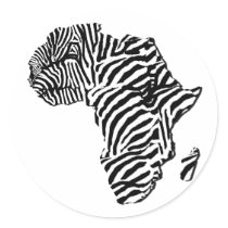 Zebra Print African Safari Africa Map stickers by Funkart Zebra Print African Safari Africa Map stickers