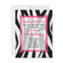 Zebra Print And Hot Pink Fashion Birthday Invite Zebra Print And Hot Pink Fashion Birthday Invite