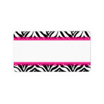 Zebra Print and Hot Pink Lace Personalized Address Labels