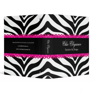 Zebra Print and Lace Elegant 1 Inch Binder binder