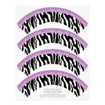Zebra Print and Lavender Lace Cupcake Wrappers Letterhead Template