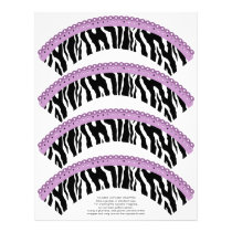 Zebra Print and Lavender Lace Cupcake Wrappers letterhead