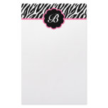 Zebra Print and Monogram Stationery