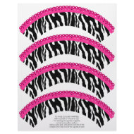 Zebra Print and Pink Lace Cupcake Wrappers letterhead