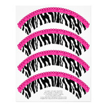 Zebra Print and Pink Lace Cupcake Wrappers letterhead
