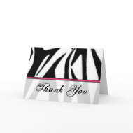 Zebra Print and Pink Thank You Card card