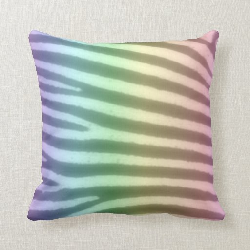 Zebra Print and Rainbow Gradient Throw Pillow Zazzle